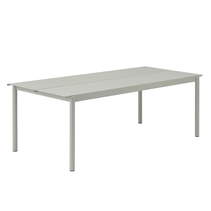 Lineair Stalen Tafel Buiten, 90 x 220 cm, grijs van Muuto