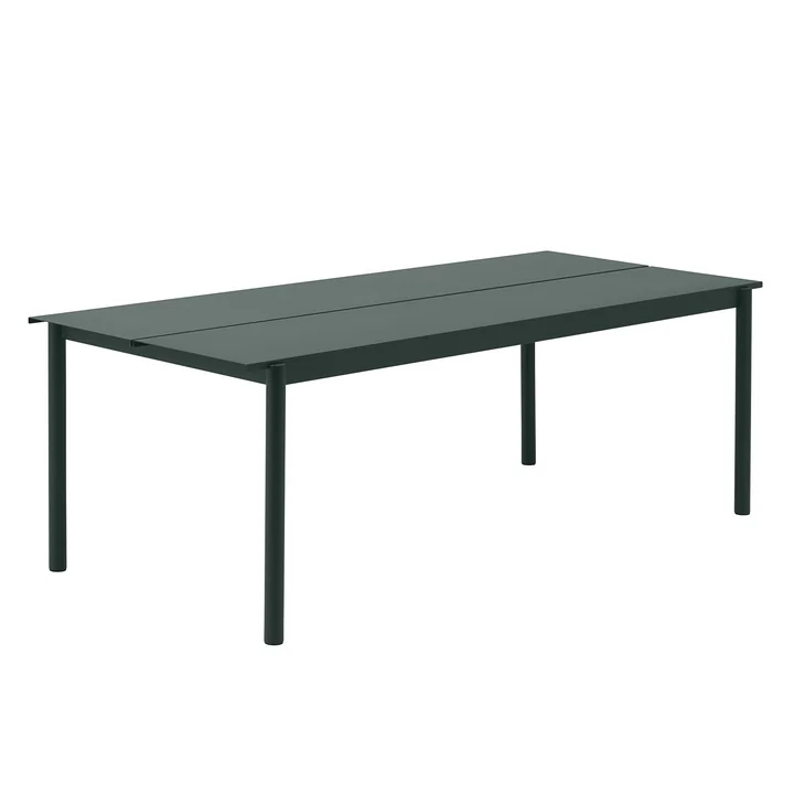 Lineair Stalen Tafel Buiten, 90 x 220 cm, donkergroen van Muuto
