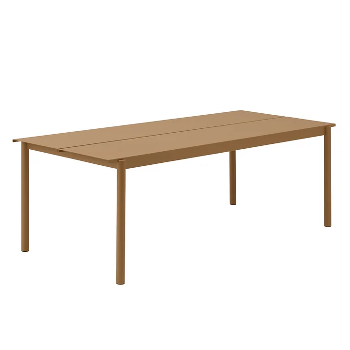 Linear Steel Table Outdoor, 90 x 220 cm, burnt orange by Muuto
