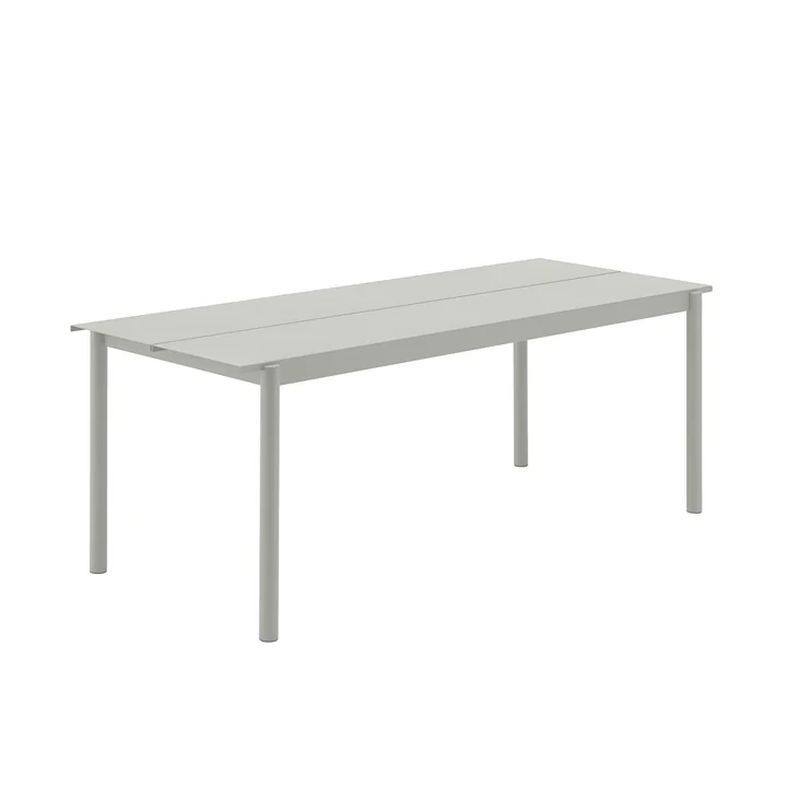 Lineair Stalen Tafel Buiten, 75 x 200 cm, grijs van Muuto