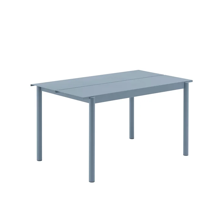 Lineair Stalen Tafel Buiten, 75 x 140 cm, lichtblauw van Muuto