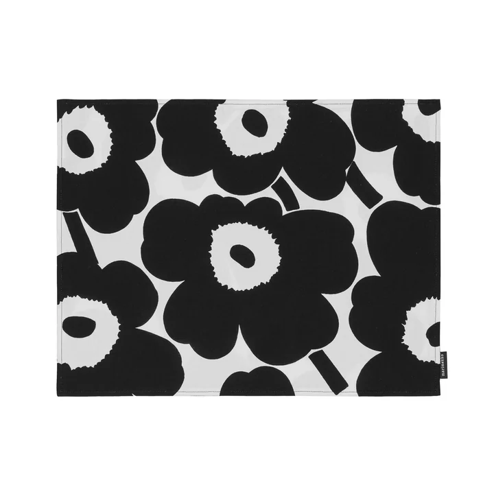 Marimekko - Pieni Unikko Placemat, 31 x 42 cm, zwart / wit