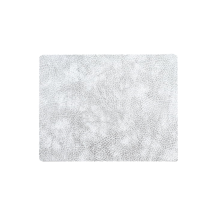 Placemat Square M, 3 4. 5 x 2 6. 5 cm, Hippo wit-grijs van LindDNA