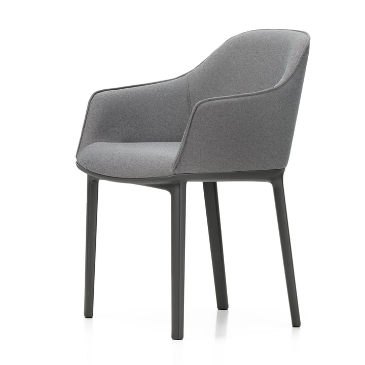 Softshell fauteuil, basic dark / Plano (sierra grey / nero), viltglijders van Vitra