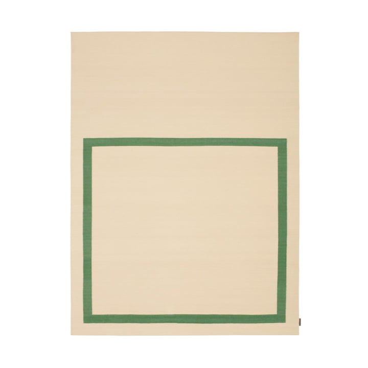 Kelim Untitled_AB12 Tapijt, 180 x 240 cm, groen / beige (0014 Grass Green) by Kvadrat
