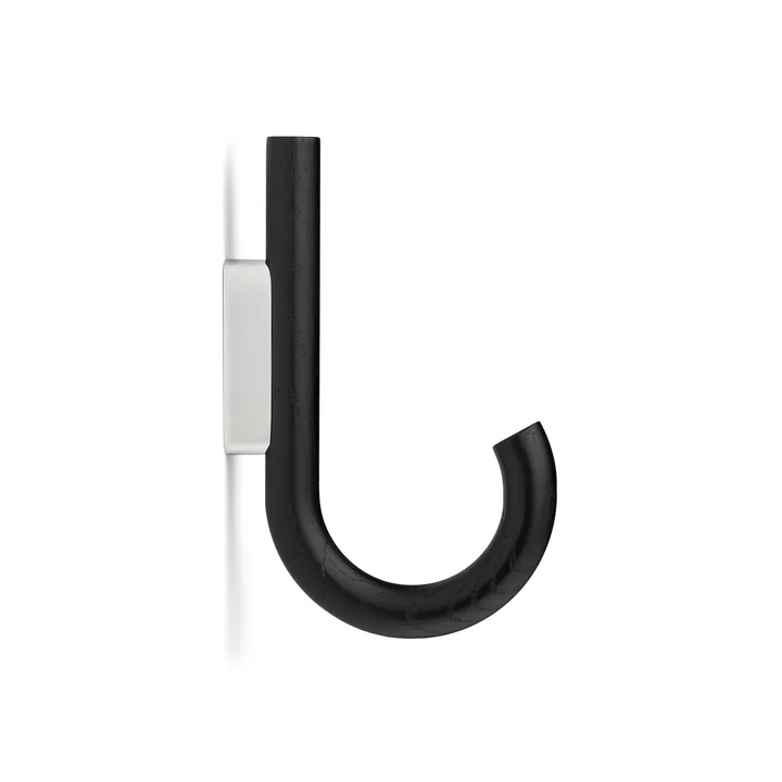 Wandhaak, eiken, zwart / chroom by Gejst