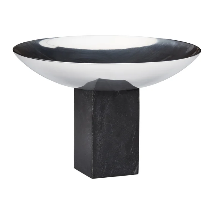 Sapoto Kom, Ø 22 x 15 cm, marmer zwart / chroom door Gejst