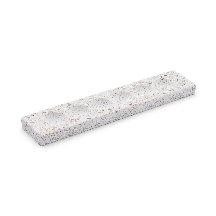 Terrazzo eierdopje, 32 x 6. 5 cm, rood / beige van Humdakin