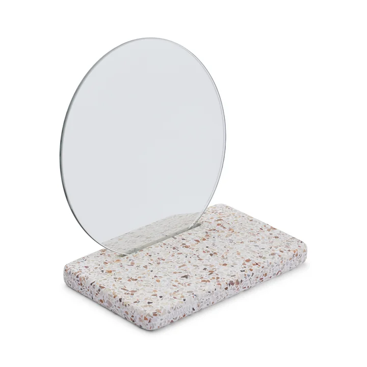 Terrazzo tafelspiegel, 19 x 20 cm, rood / beige van Humdakin