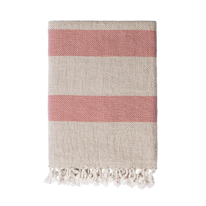 Linen Basket Deken van Studio Zondag in de uitvoering naturel/pikant oranje