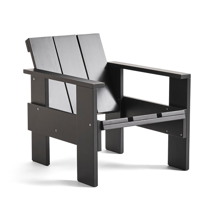 Crate Lounge Chair, L 77 cm, black van Hay