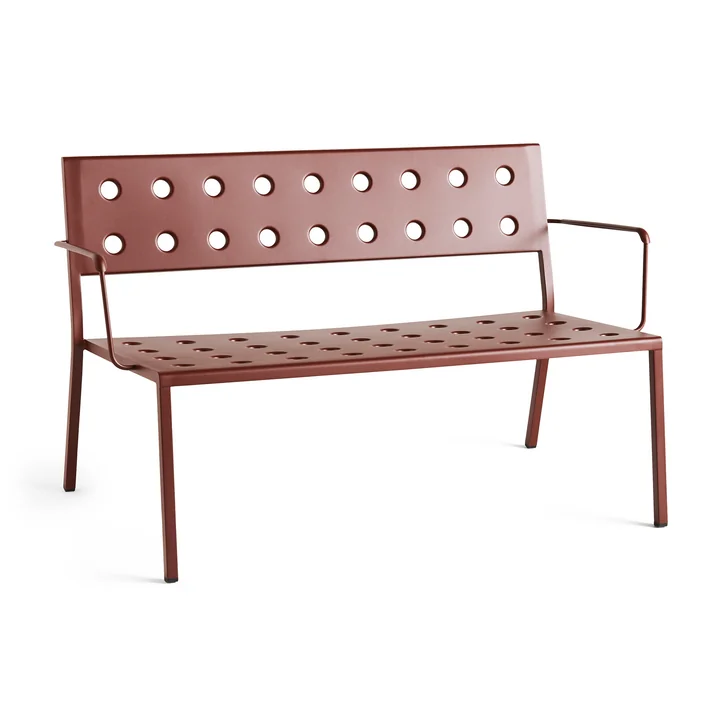Balcony Loungebank met armleuningen, L 121,5 cm, iron red van HAY