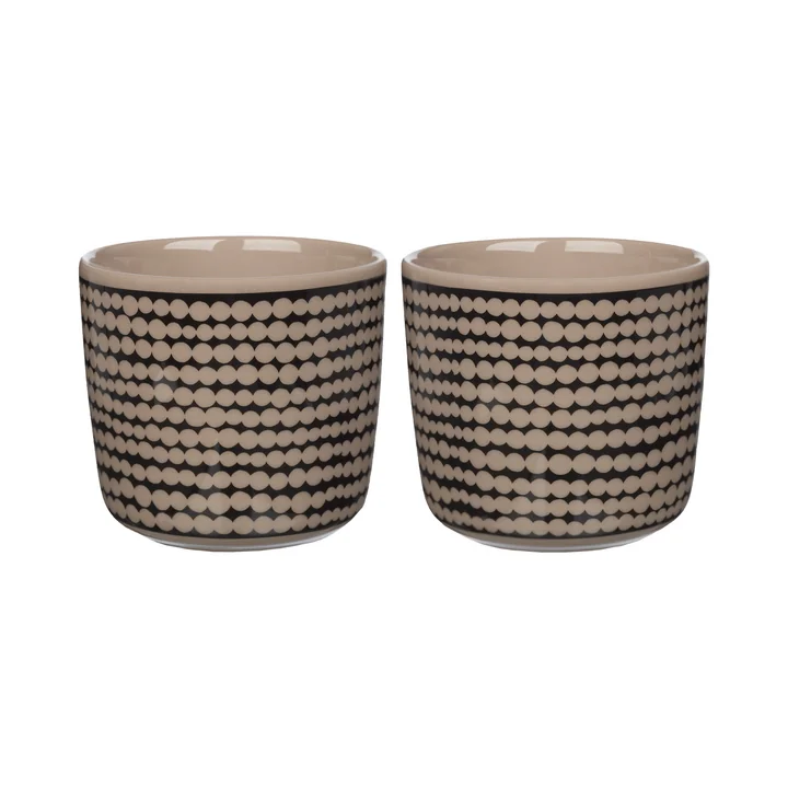 Oiva Siirtolapuutarha Mok (set van 2), 200 ml, terra / zwart by Marimekko