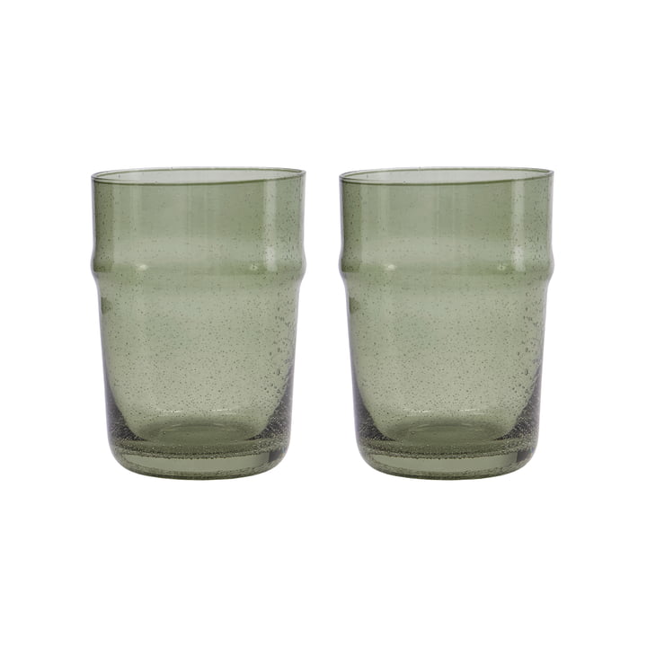 Rain Drinkglas, h 10,5 cm, groen (set van 2) van House Doctor
