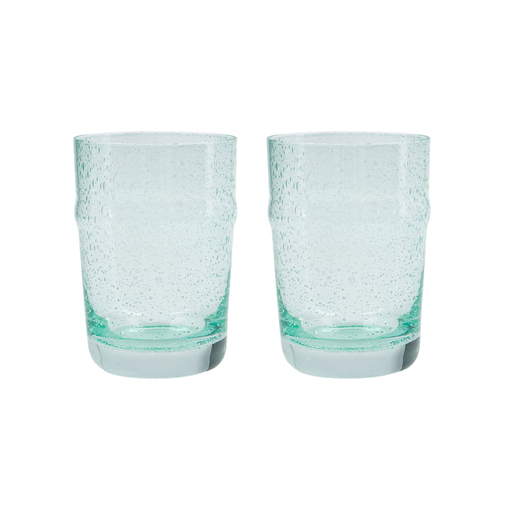 Rain Drinkglas, h 10,5 cm, blauw (set van 2) van House Doctor