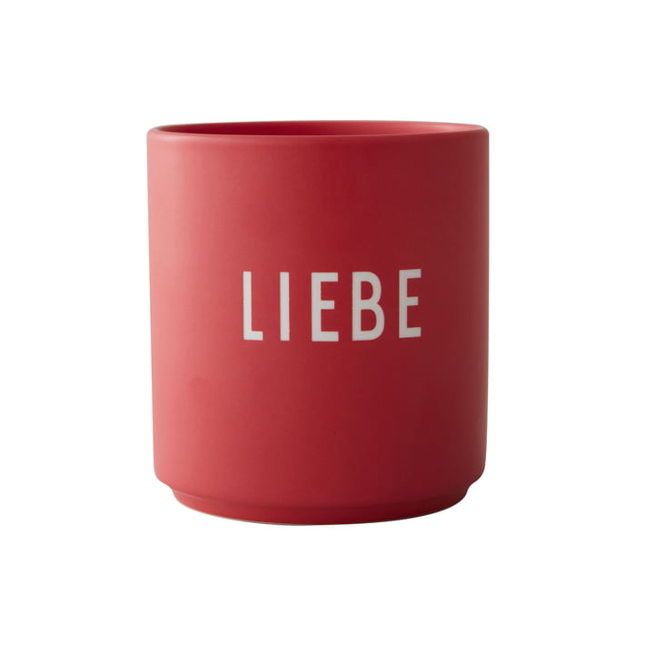 AJ Favourite Porseleinen mok van Design Letters in de versie Liebe / rood