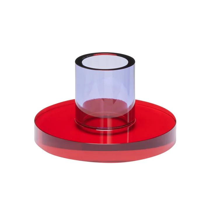 Astra kandelaar klein, rood/paars van Hübsch Interior