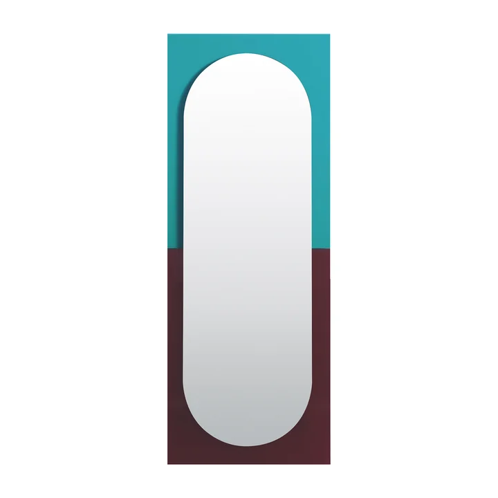 Wander Spiegel, 67 x 176 cm, smaragd/kersenhout uit Petite Friture