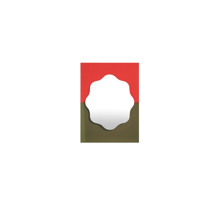 Wander Spiegel, 40 x 55 cm, vermiljoen / kaki door Petite Friture