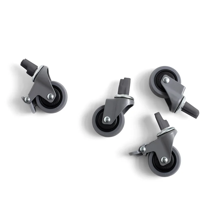 Colour Crate Wielen M, grijs, set van 4 vanaf HAY