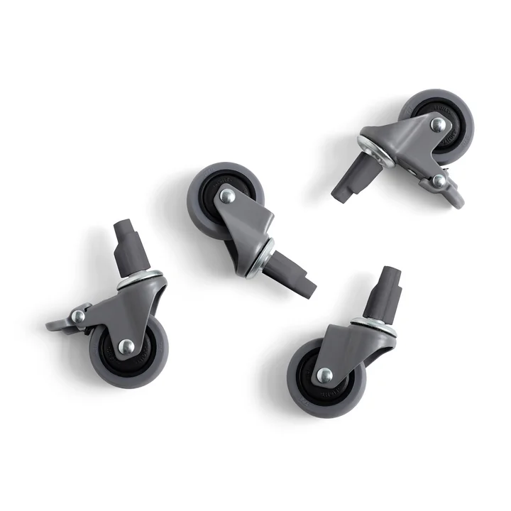 Colour Crate Wielen L, grijs, set van 4 vanaf HAY