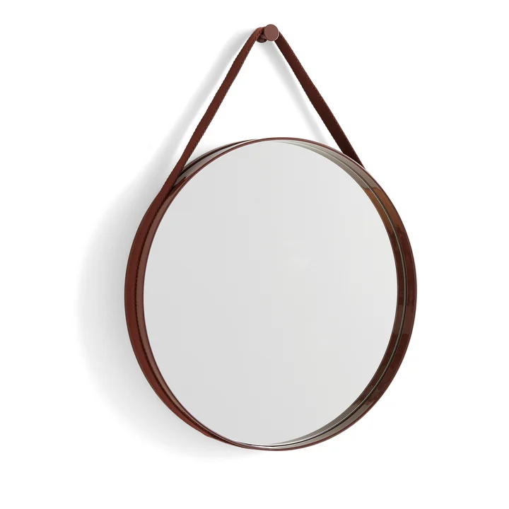 HAY - Strap Mirror Nr. 2, Ø 50 cm, donkerbruin