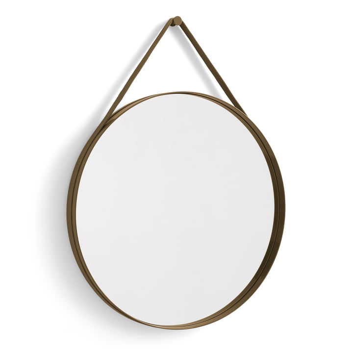 Hay - Strap Mirror Nr. 2, Ø 70 cm, lichtbruin