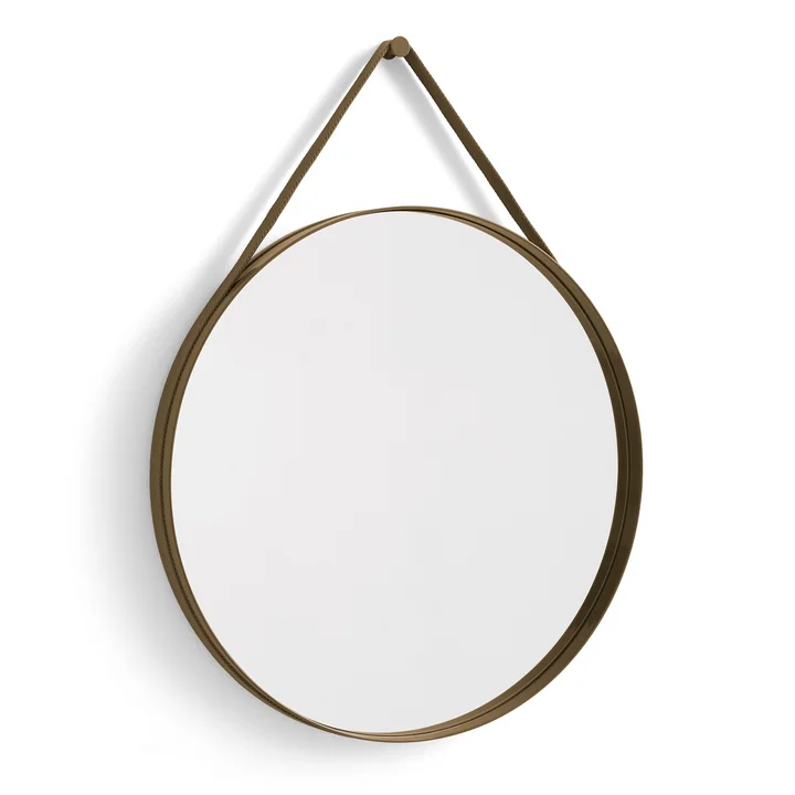 HAY - Strap Mirror Nr. 2, Ø 70 cm, lichtbruin
