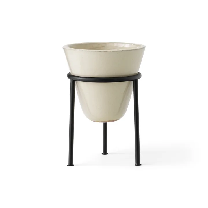 Daiza Plantenpot, zwart / ivoor, h 35 cm, Ø 25 cm door Audo