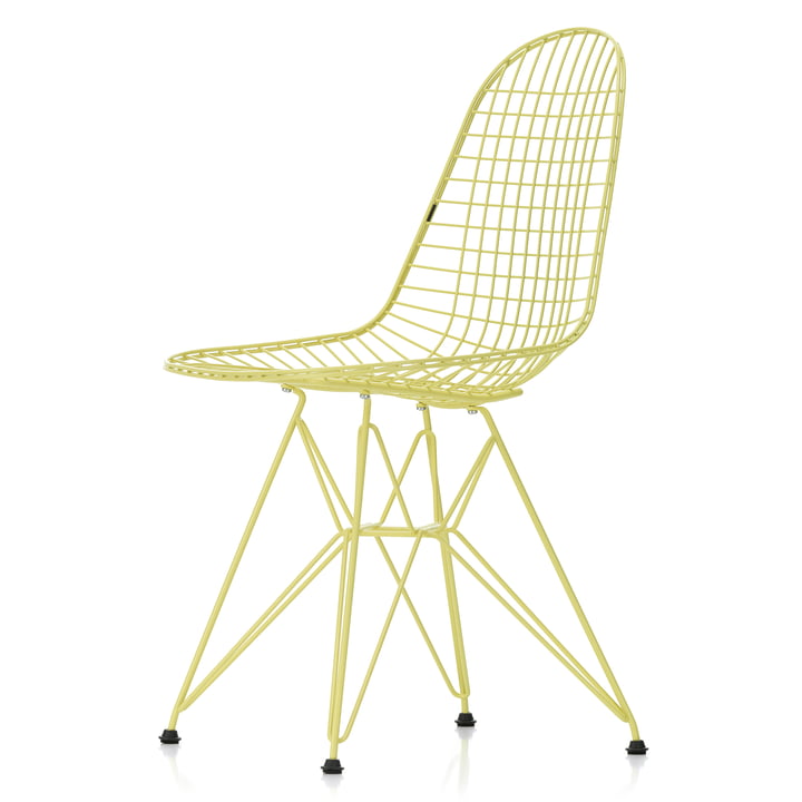 Wire Chair DKR (H 43 cm), citroen / zonder deksel, viltglijders (basic dark) van Vitra