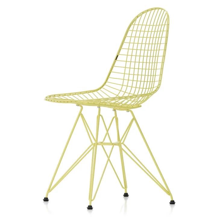 Wire Chair DKR (H 43 cm), citroen / zonder deksel, viltglijders (basic dark) van Vitra