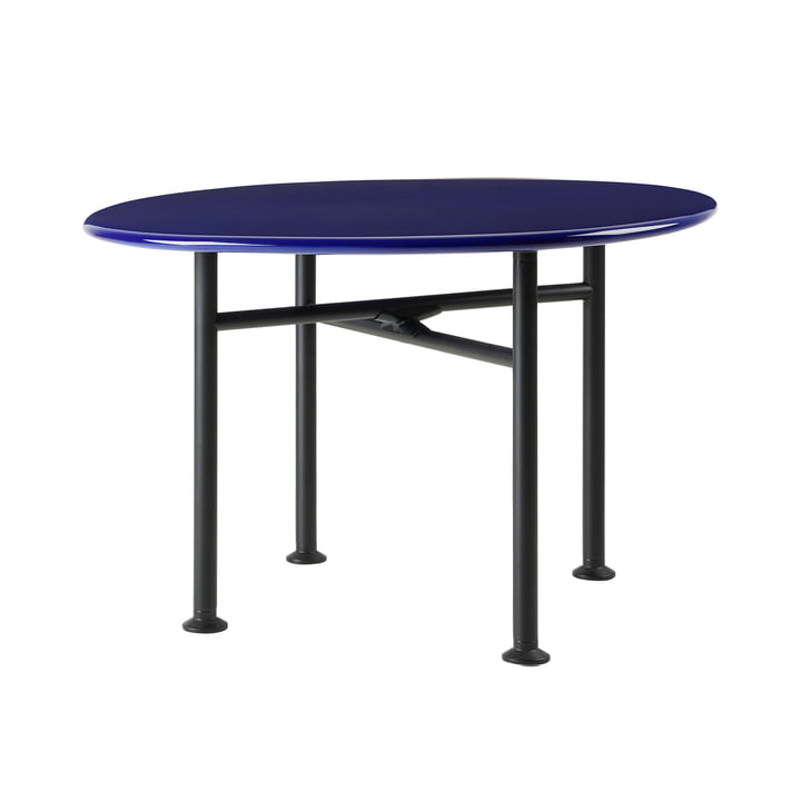Carmel Outdoor lounge tafel van Gubi in de uitvoering black semi matt / pacific blue