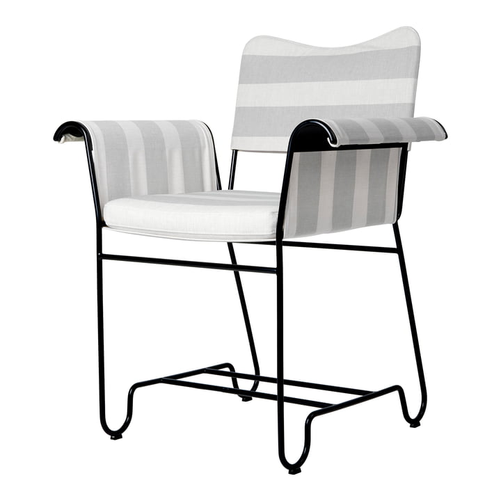 Tropique Outdoor Dining Chair, klassiek zwart / Leslie Stripe Limonta van Gubi