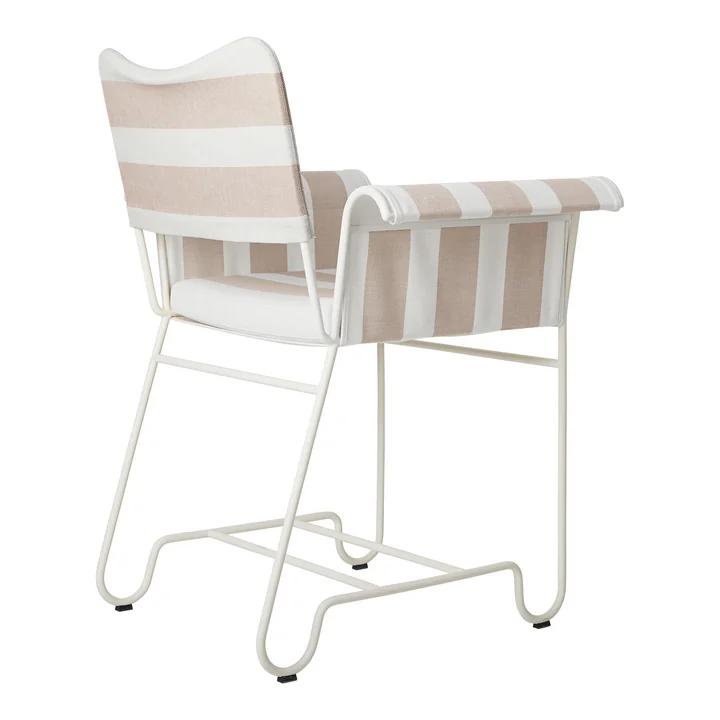 Tropique Outdoor Dining Chair, klassiek wit halfmat / Leslie Stripe Limonta van Gubi