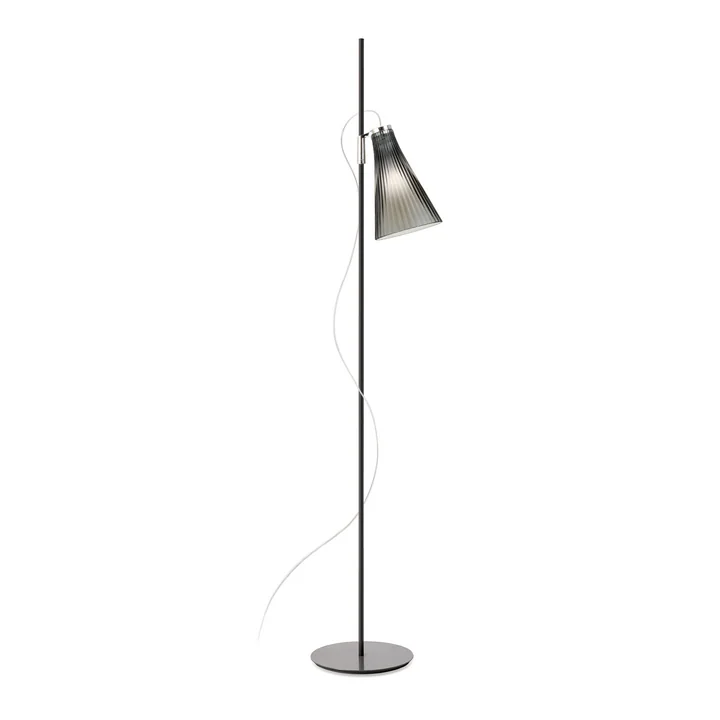 K-Lux Vloerlamp, diffuser smoke grey, frame black by Kartell