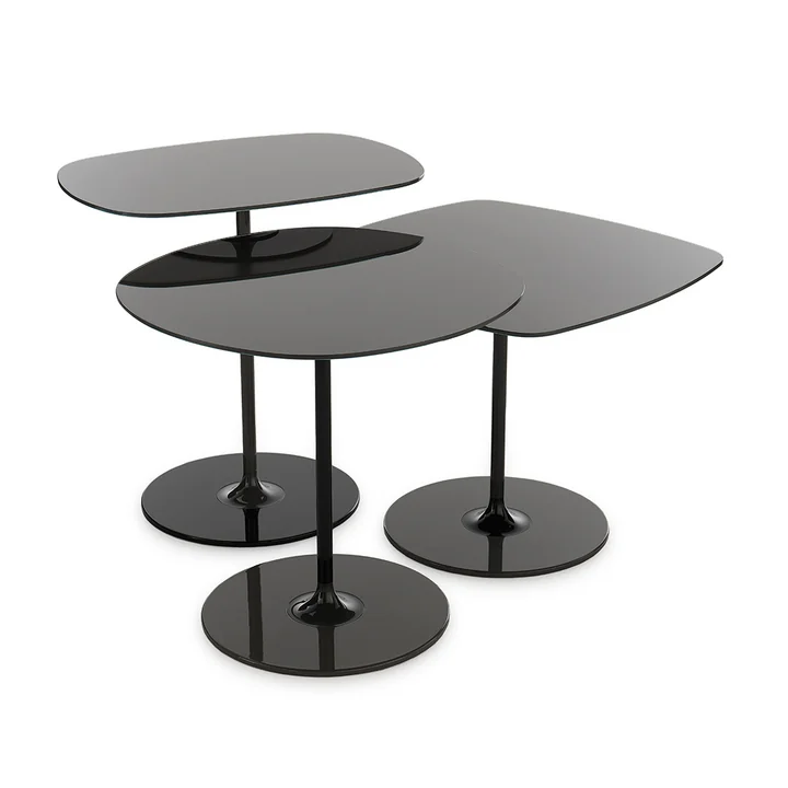 Kartell - Thierry Trio bijzettafel, zwart (set van 3)