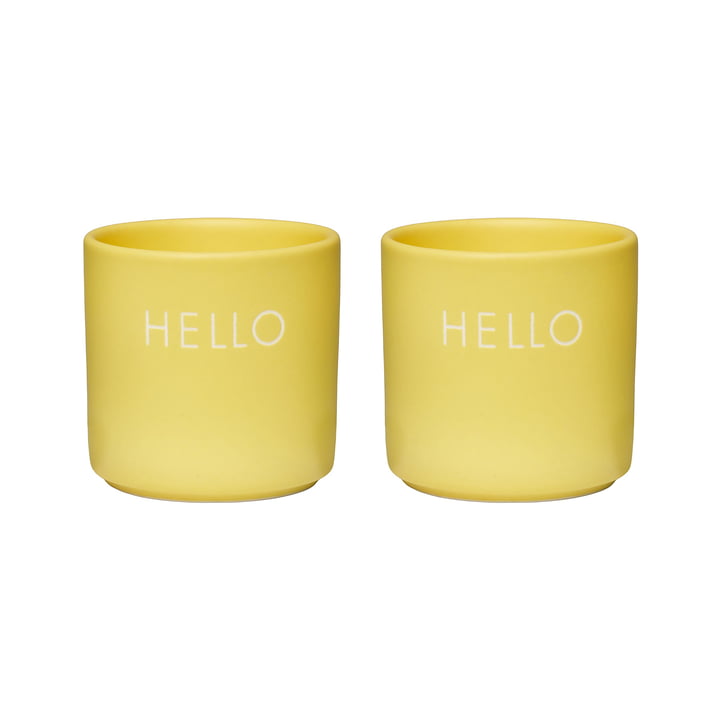 Eierdopje Hello van Design Letters in de kleur geel