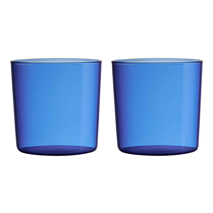Kids Eco Drinkglas van Design Letters in de kleur blauw (set van 2)