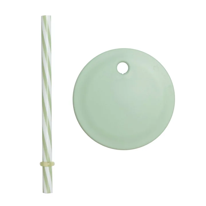 Rietdeksel voor Kids Eco beker & drinkglas van Design Letters in kleur groen