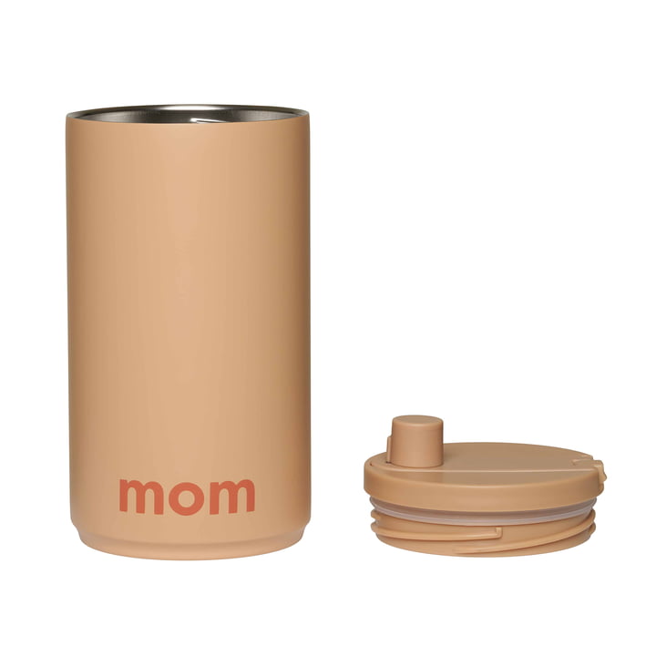 Travel Mok van Design Letters in de versie Mom en Dad / beige