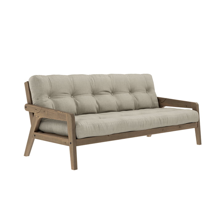 Grab Sofa van Karup Design in de uitvoering pine carob brown / linnen (914)