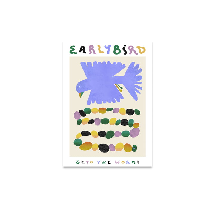 Early Bird Gets The Worm Poster, 30 x 40 cm van Paper Collective