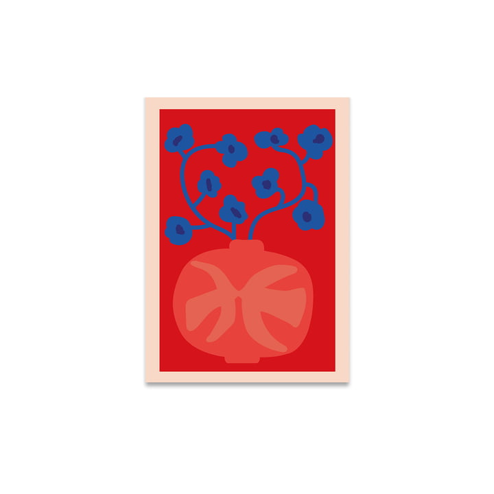 The Red Vase Poster, 30 x 40 cm van Paper Collective