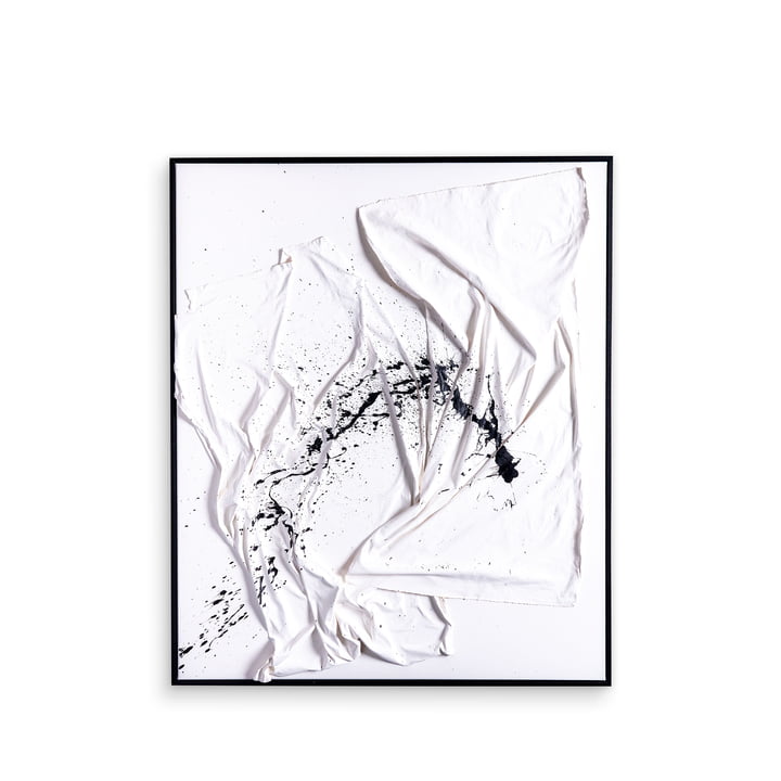 Studio Mykoda - SAHAVA Porca Miseria 2, 80 x 100 cm, wit-zwart / lijst zwart geglazuurd