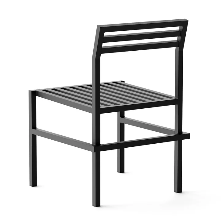 NINE - Outdoor Dining Chair, zwart RAL 9011 (set van 2)