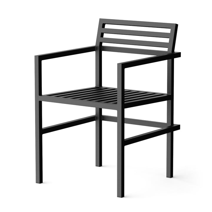 Outdoor Dining Armchair, zwart (RAL 9011) van NINE