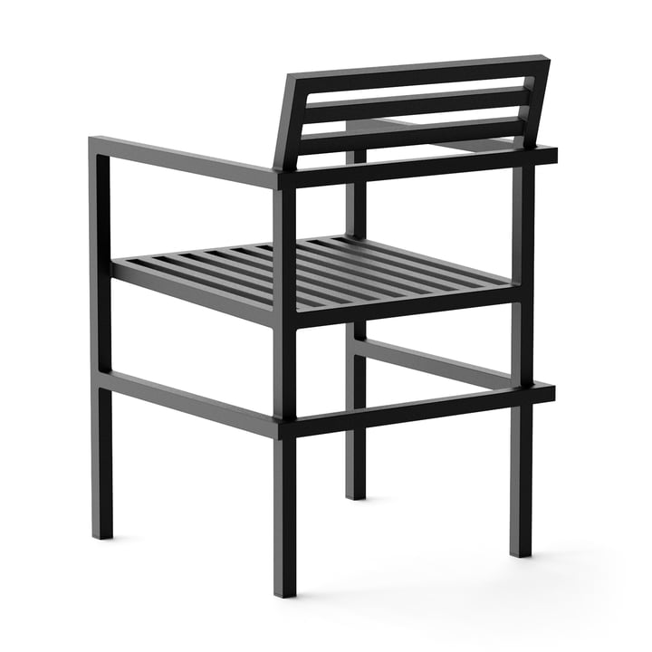 Outdoor Dining Armchair, zwart (RAL 9011) van NINE