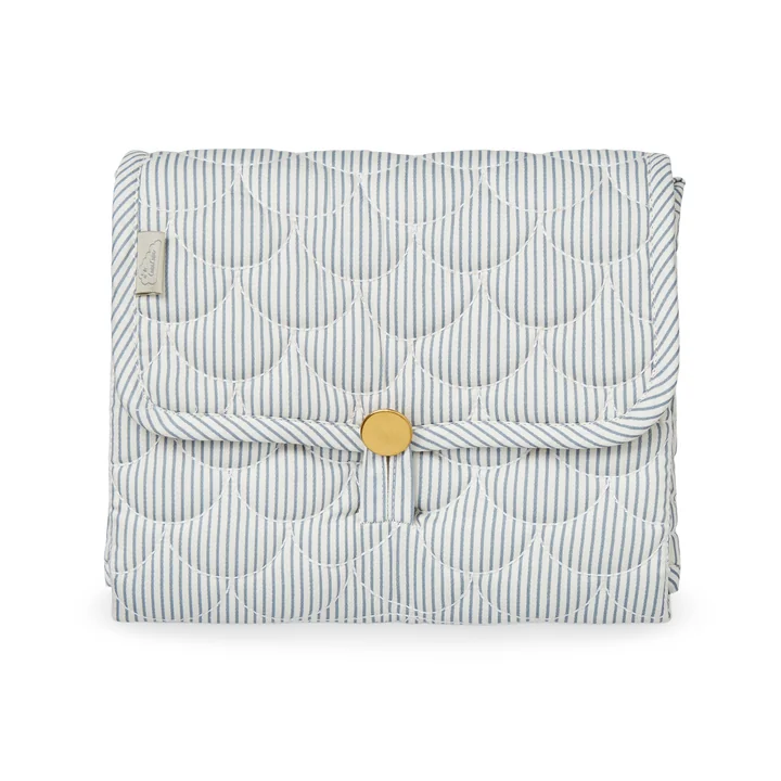 Cam Cam Copenhagen classic stripes blue - Gewatteerd aankleedkussen, OCS / praline