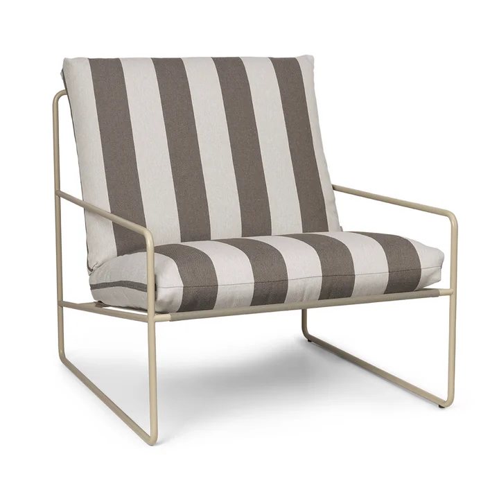Desert Stripe stoel voor buiten, kasjmier / chocolade van Ferm Living