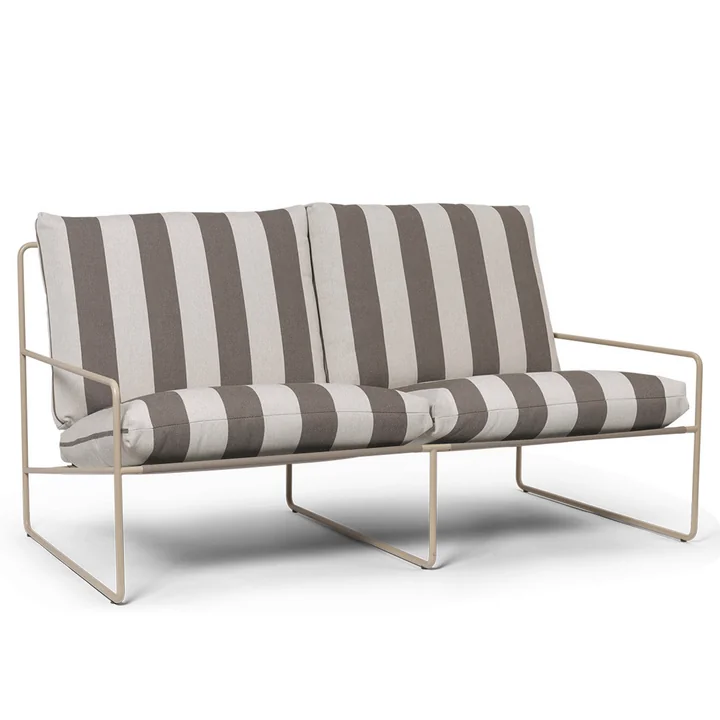 Desert Stripe Outdoor 2-zitsbank, kasjmier / chocolade van Ferm Living